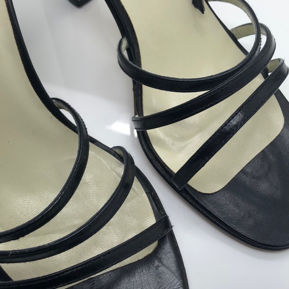 Charles Davis Black Ankle Strap Heels - Picture 3 of 7